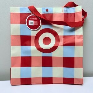 New! Target Reusable Bag, Tote Bag, Summer, Red and Blue Plaid